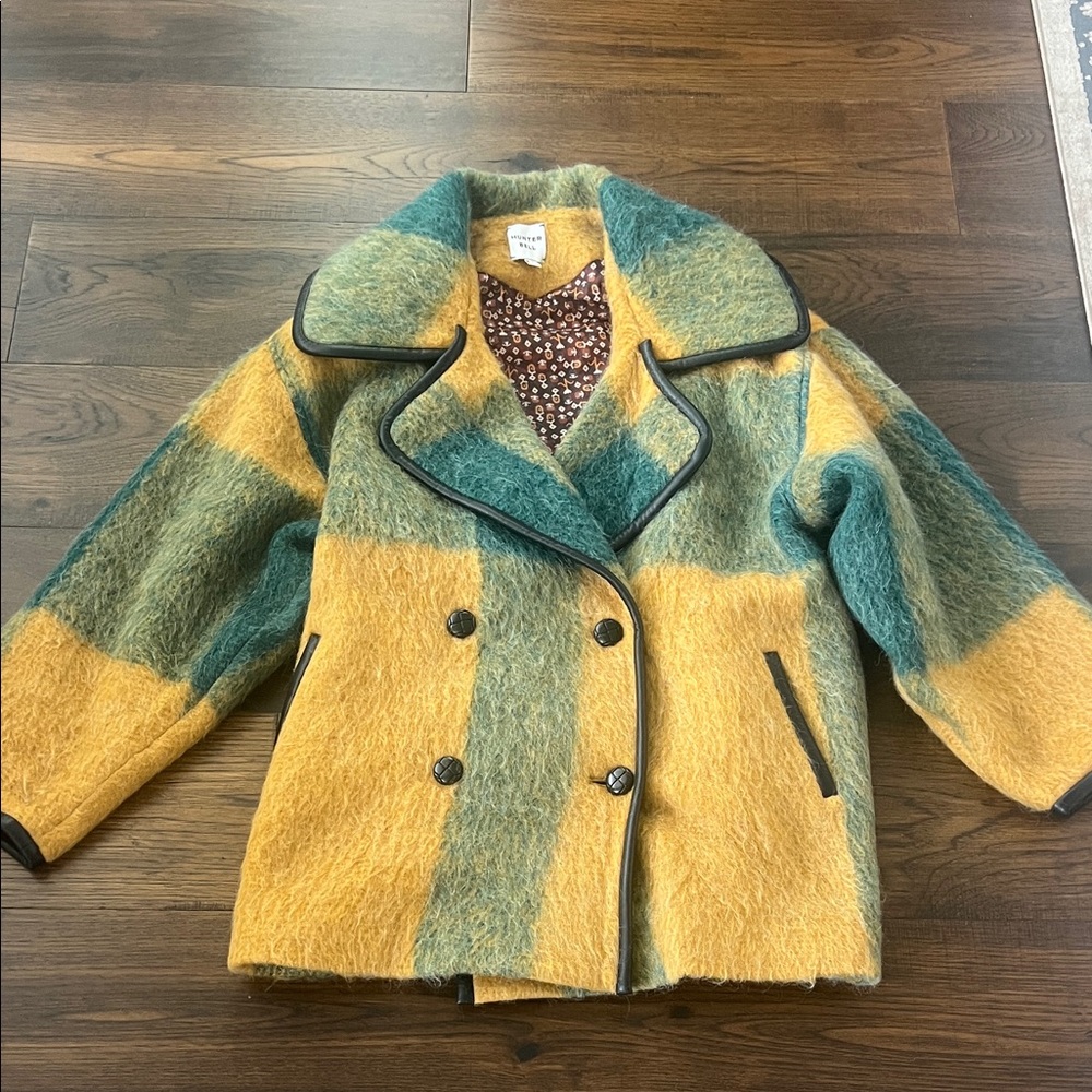 HUNTER BELL Yellow and Green Pea Coat